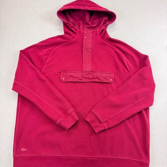Lacoste Other - Vintage Lacoste Wine Hoodie Jumper Men’s 4XL big front pocket